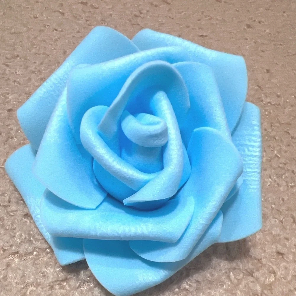 Juvale Light Blue Artificial Foam Roses Bulk Set 50pcs Stemless Floral Decor DIY